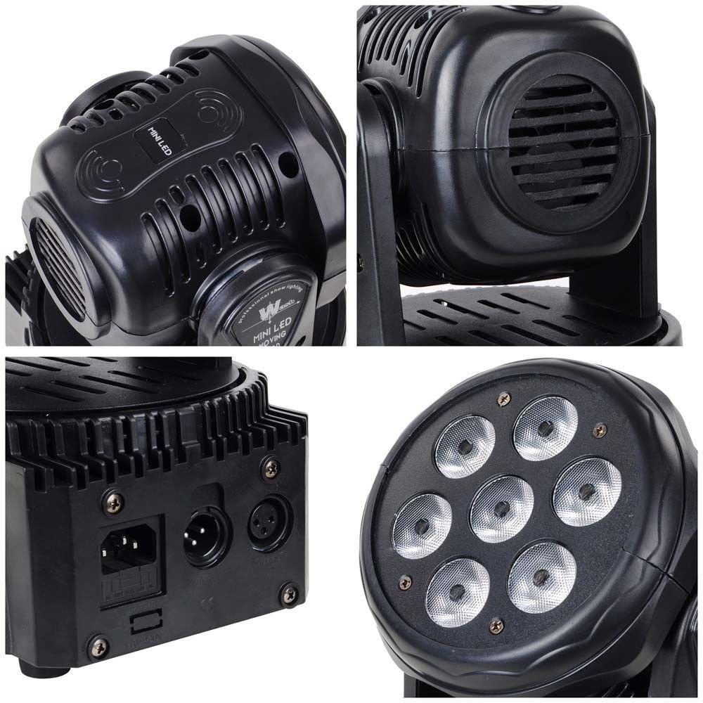 XPCLEOYZ 2PCS Moving Head Dj Lights,7 x 12W RGBW Stage Lighting Mini Moving Head, DMX DJ Lights Remote Control Sound Activated, Mini Moving Heads Wash Light for Parties